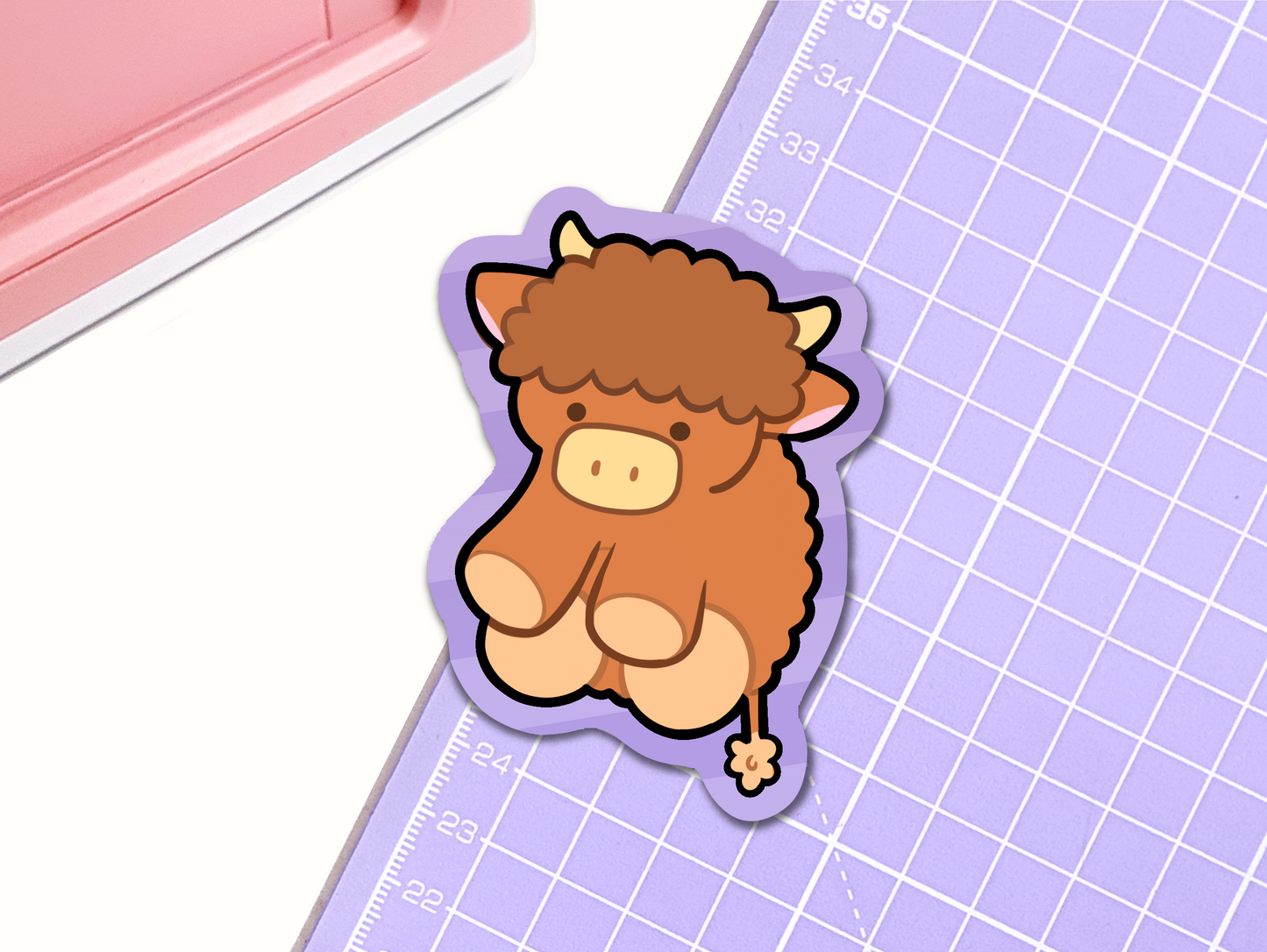 Bed Time Cow Teddy Vinyl Sticker