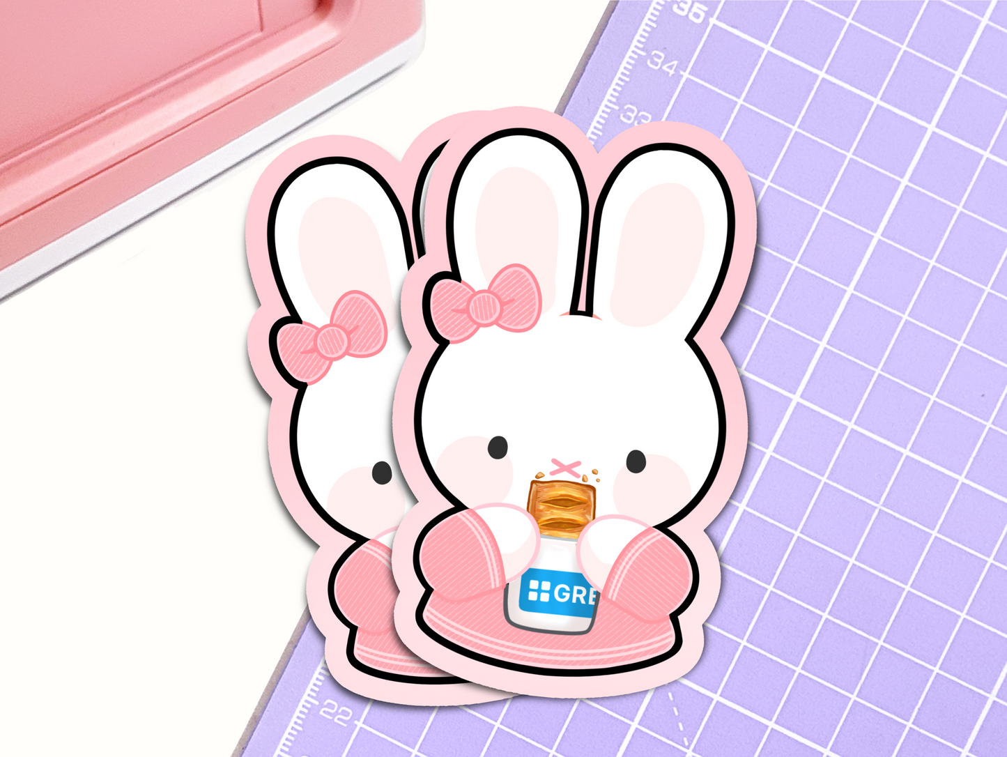 Sausage Roll Bunny Vinyl Sticker