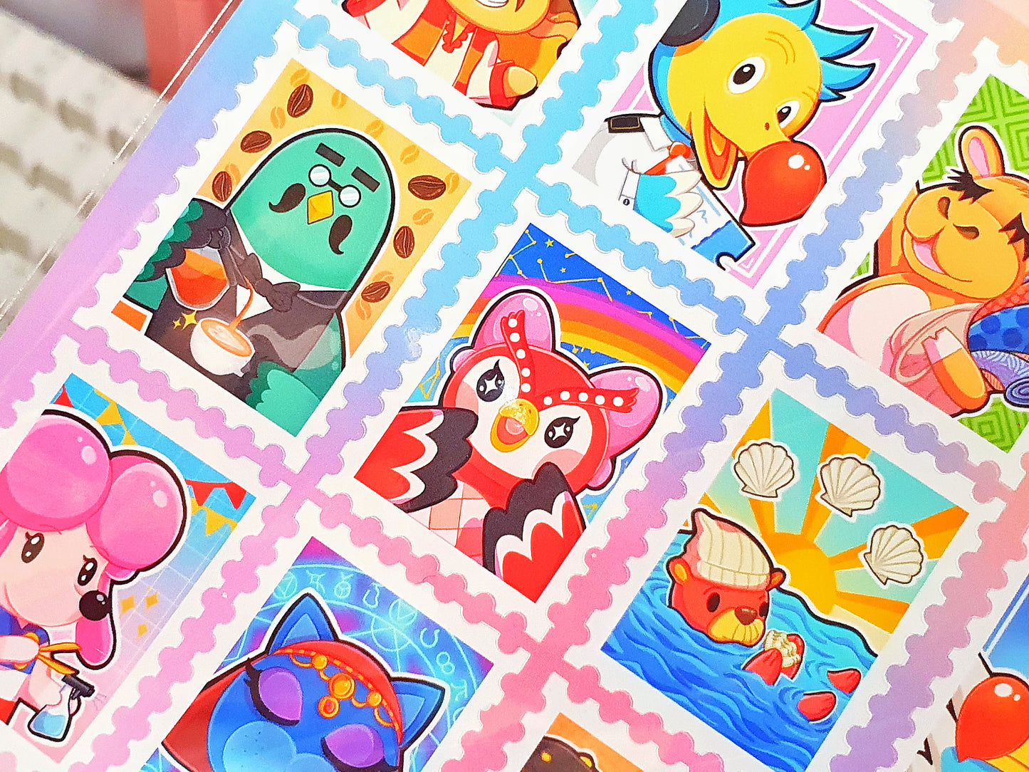 Animal Crossing Postage Stamps Sticker Sheet Design 2
