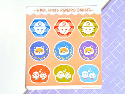 Nook Miles Reward Badges Sticker Sheet