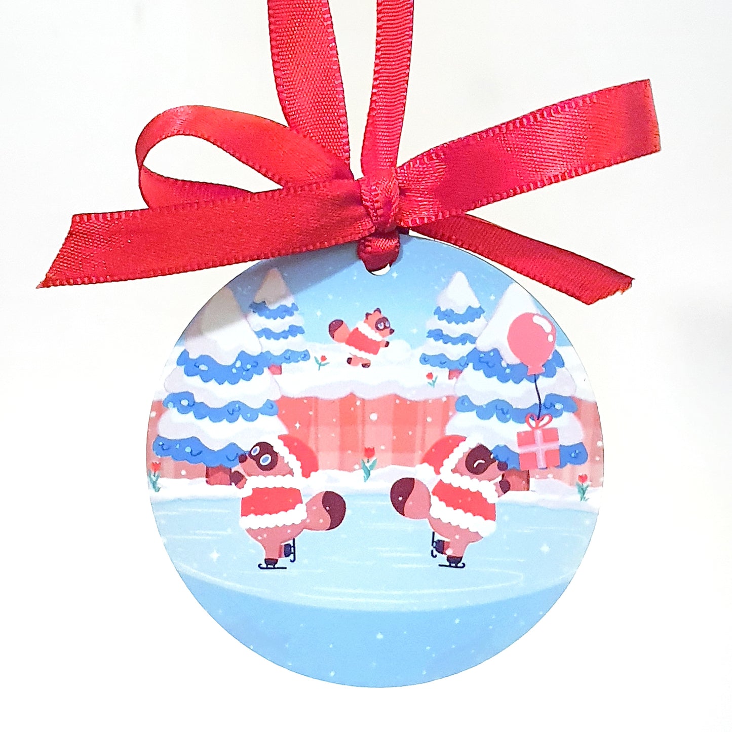 Tom Nook Winter Scene Christmas Ornament Bauble