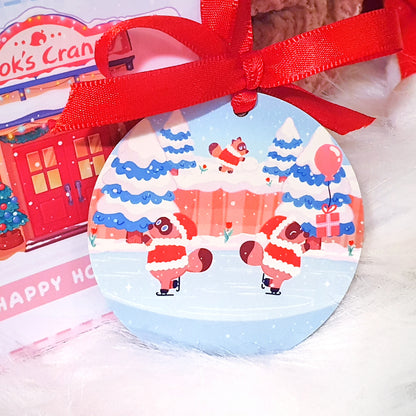 Tom Nook Winter Scene Christmas Ornament Bauble