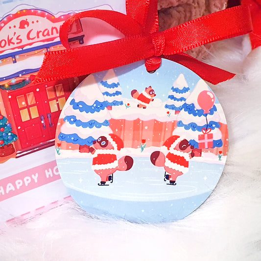 Tom Nook Winter Scene Christmas Ornament Bauble