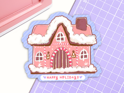 Cosy Gingerbread House Vinyl Sticker