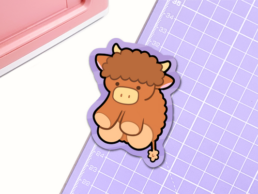 Bed Time Cow Teddy Vinyl Sticker