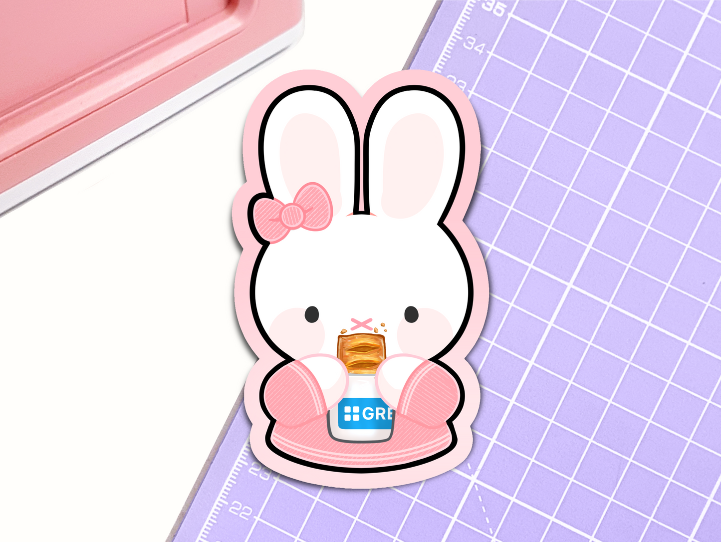 Sausage Roll Bunny Vinyl Sticker