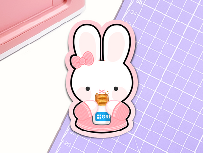 Sausage Roll Bunny Vinyl Sticker