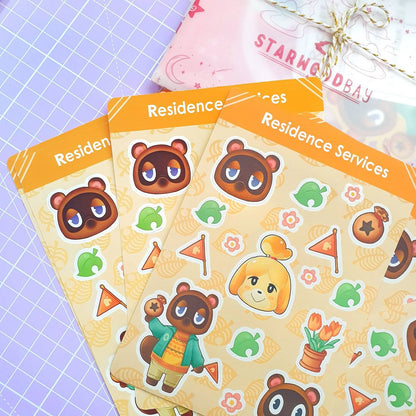 Animal Crossing Residence Services Sticker Sheet