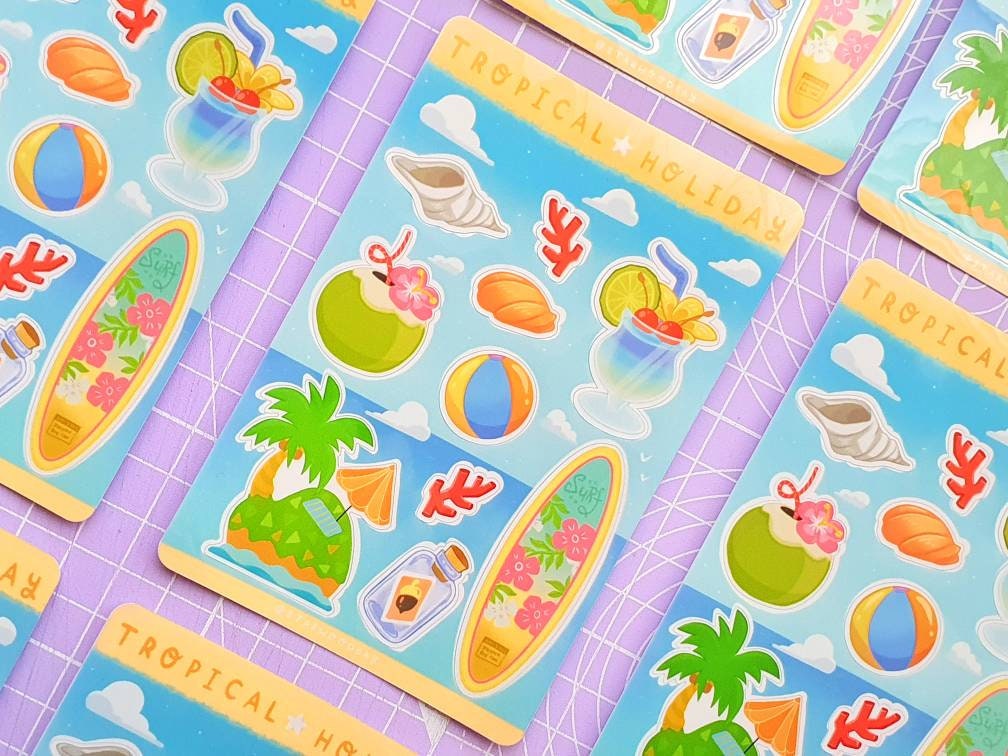 Tropical Holiday Sticker Sheet