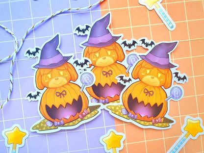 Pumpkin Isabelle Halloween Vinyl Sticker