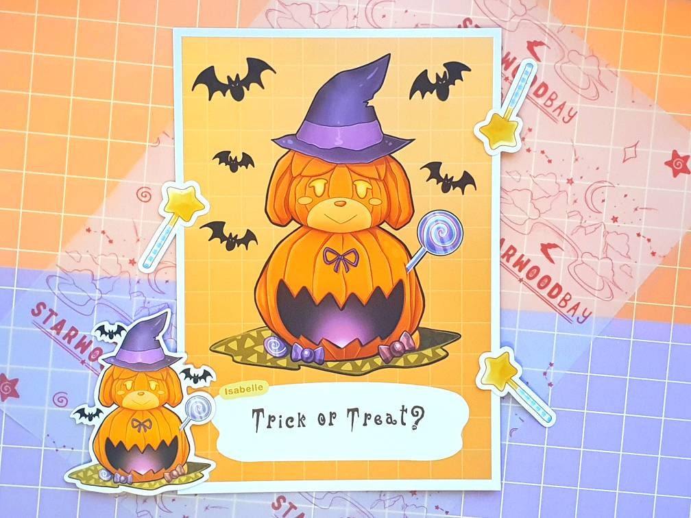 Pumpkin Isabelle Halloween Vinyl Sticker