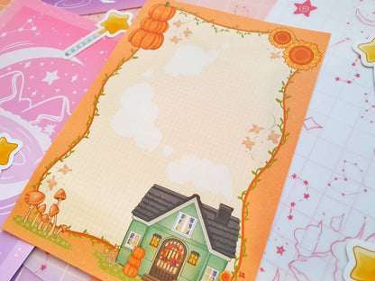 Cosy Autumn House Notepad