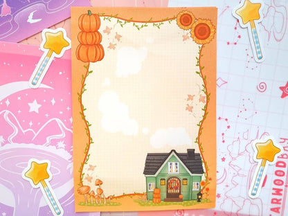 Cosy Autumn House Notepad