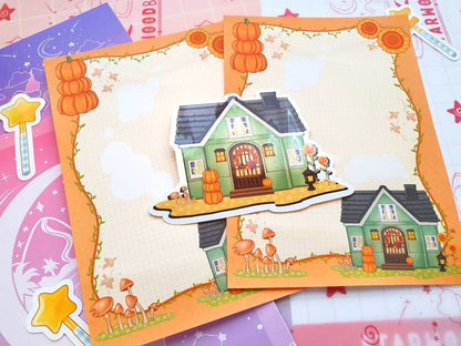 Cosy Autumn House Notepad