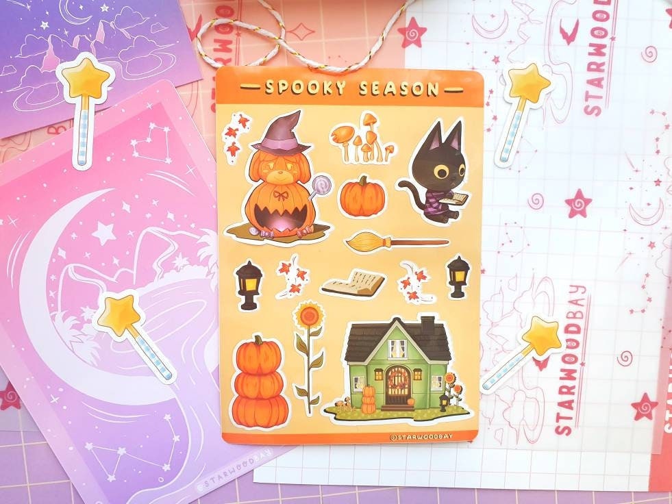 Animal Crossing Autumn Spooky Season Sticker Sheet