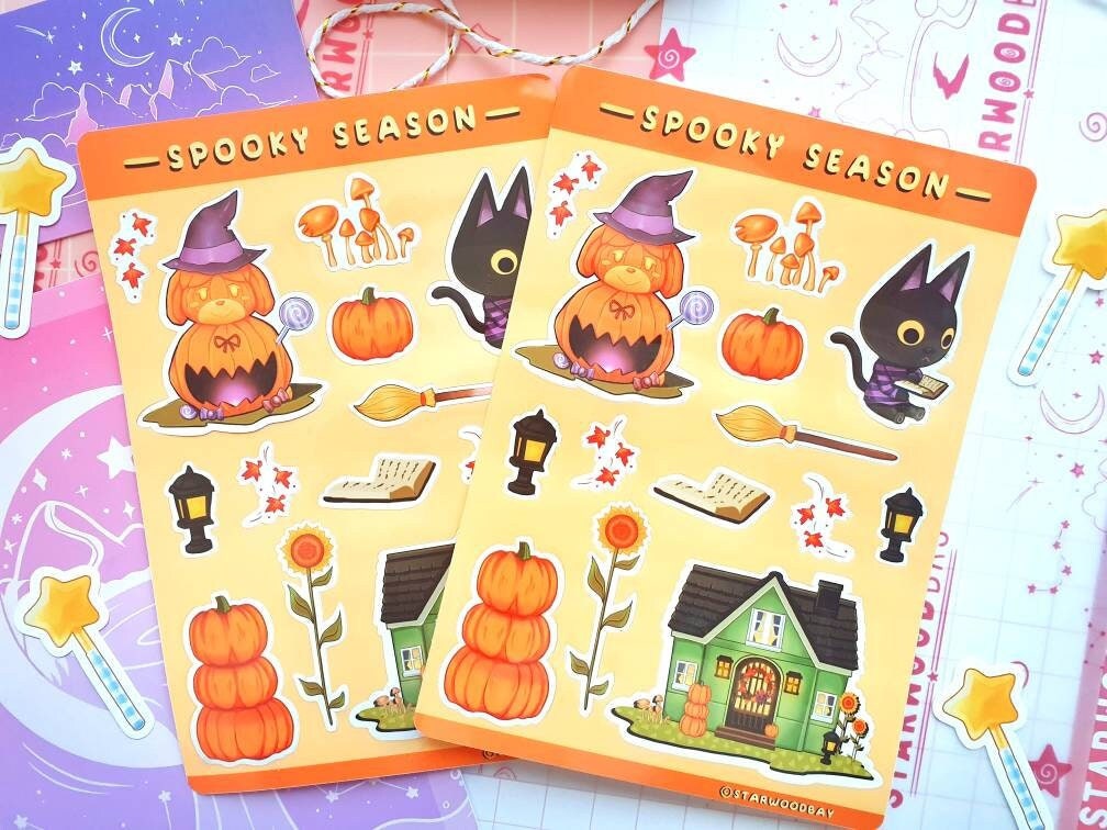 Animal Crossing Autumn Spooky Season Sticker Sheet