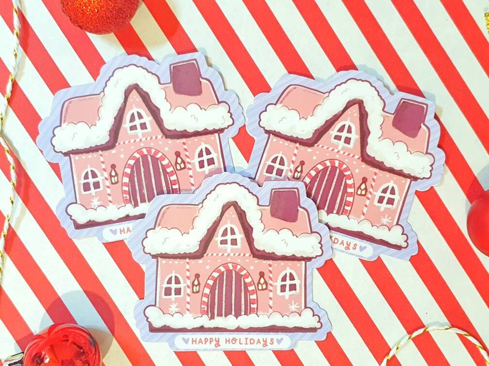 Cosy Gingerbread House Vinyl Sticker