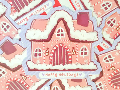 Cosy Gingerbread House Vinyl Sticker