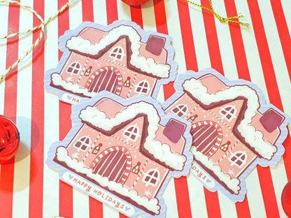 Cosy Gingerbread House Vinyl Sticker