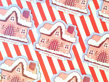 Cosy Gingerbread House Vinyl Sticker