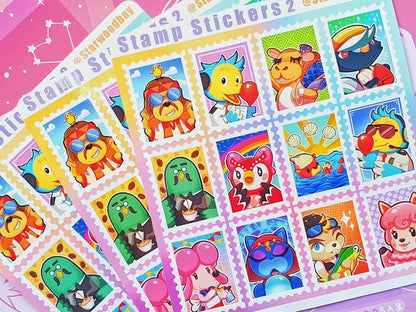 Animal Crossing Postage Stamps Sticker Sheet Design 2