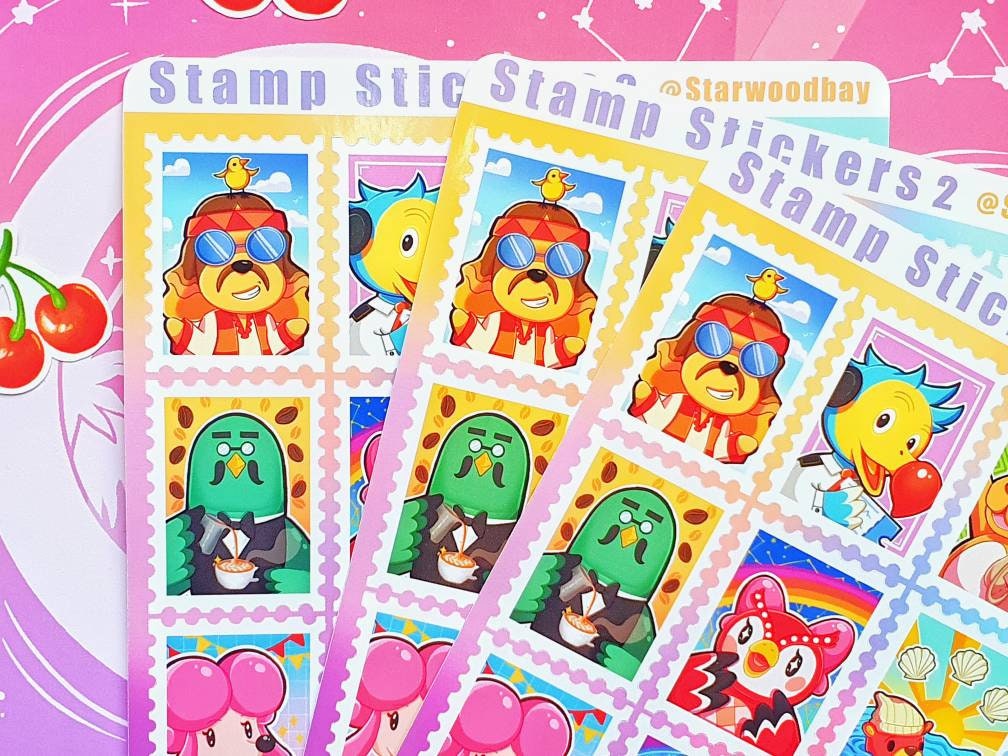 Animal Crossing Postage Stamps Sticker Sheet Design 2