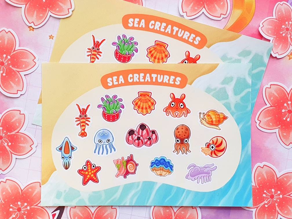 Sea Creatures Sticker Sheet