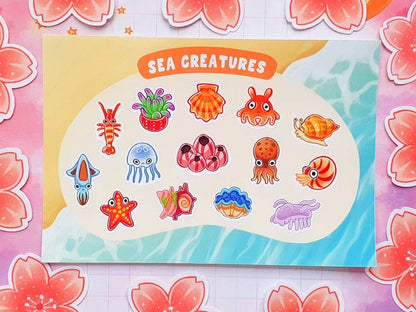 Sea Creatures Sticker Sheet