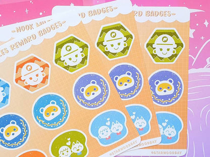 Nook Miles Reward Badges Sticker Sheet