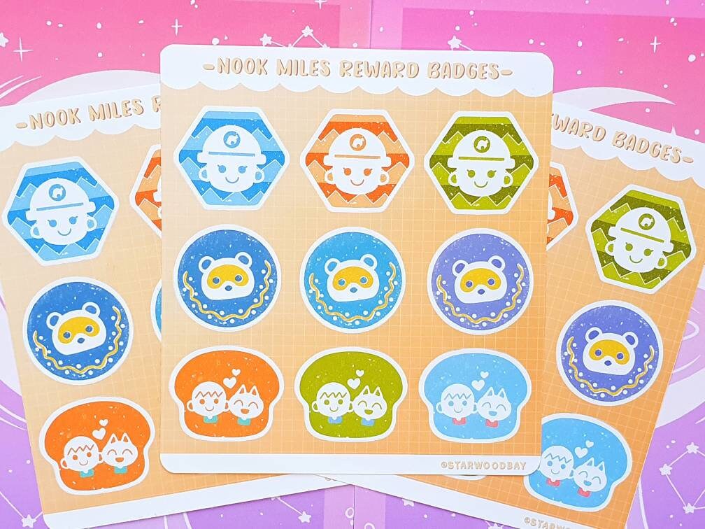 Nook Miles Reward Badges Sticker Sheet