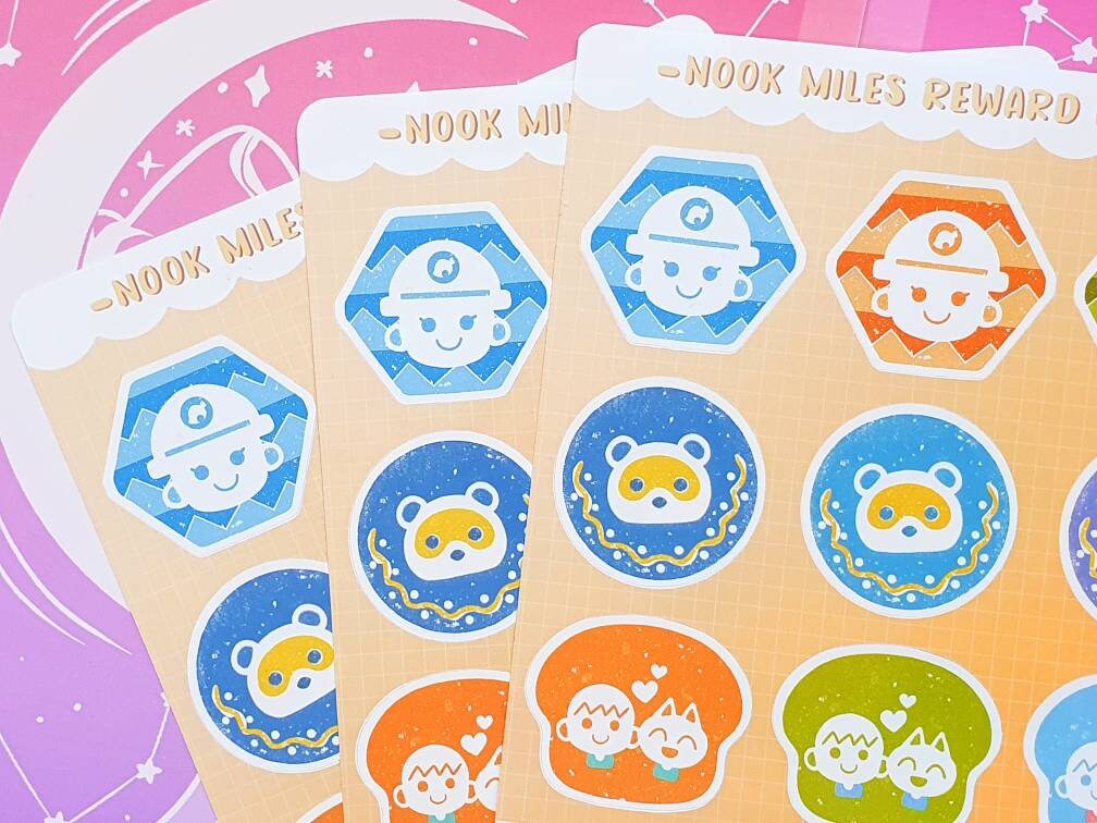 Nook Miles Reward Badges Sticker Sheet