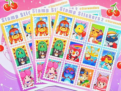 Animal Crossing Postage Stamps Sticker Sheet Design 2