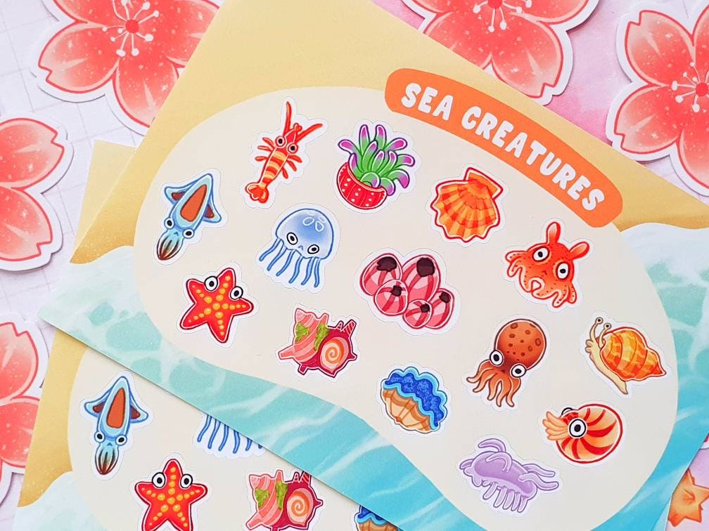 Sea Creatures Sticker Sheet