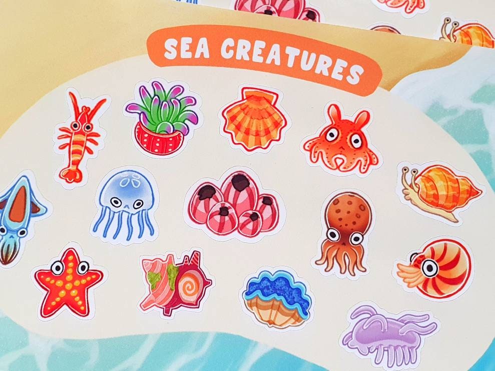 Sea Creatures Sticker Sheet