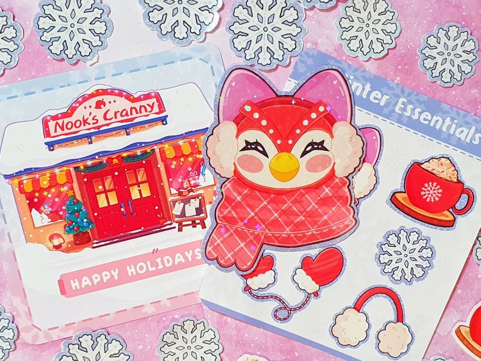 Celeste Winter Outfit Holographic Sticker