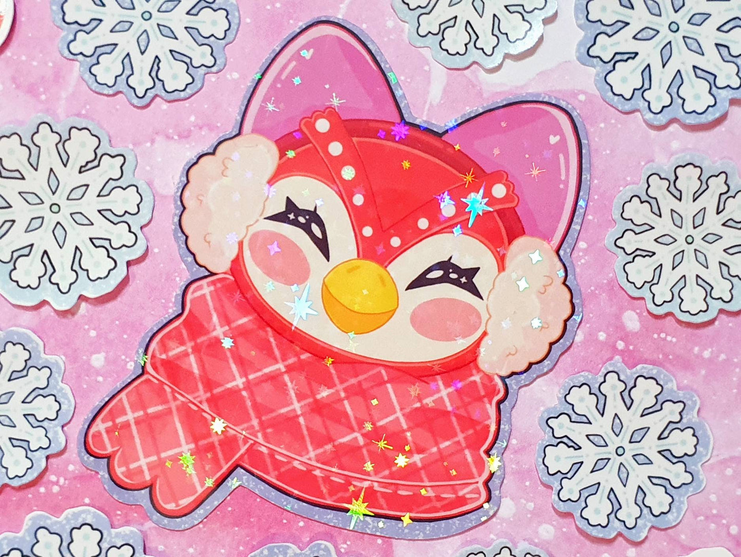 Celeste Winter Outfit Holographic Sticker