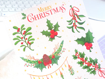 Merry Christmas Festive Sticker Sheet