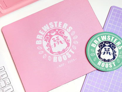 Pink Brewster's The Roost Logo Mouse Pad