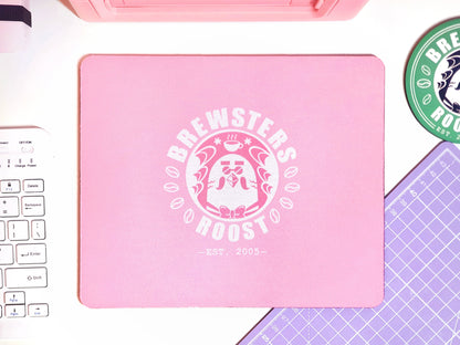 Pink Brewster's The Roost Logo Mouse Pad