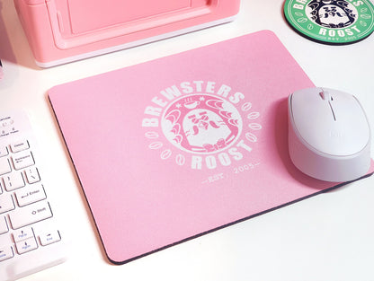 Pink Brewster's The Roost Logo Mouse Pad