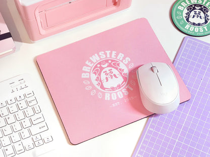 Pink Brewster's The Roost Logo Mouse Pad