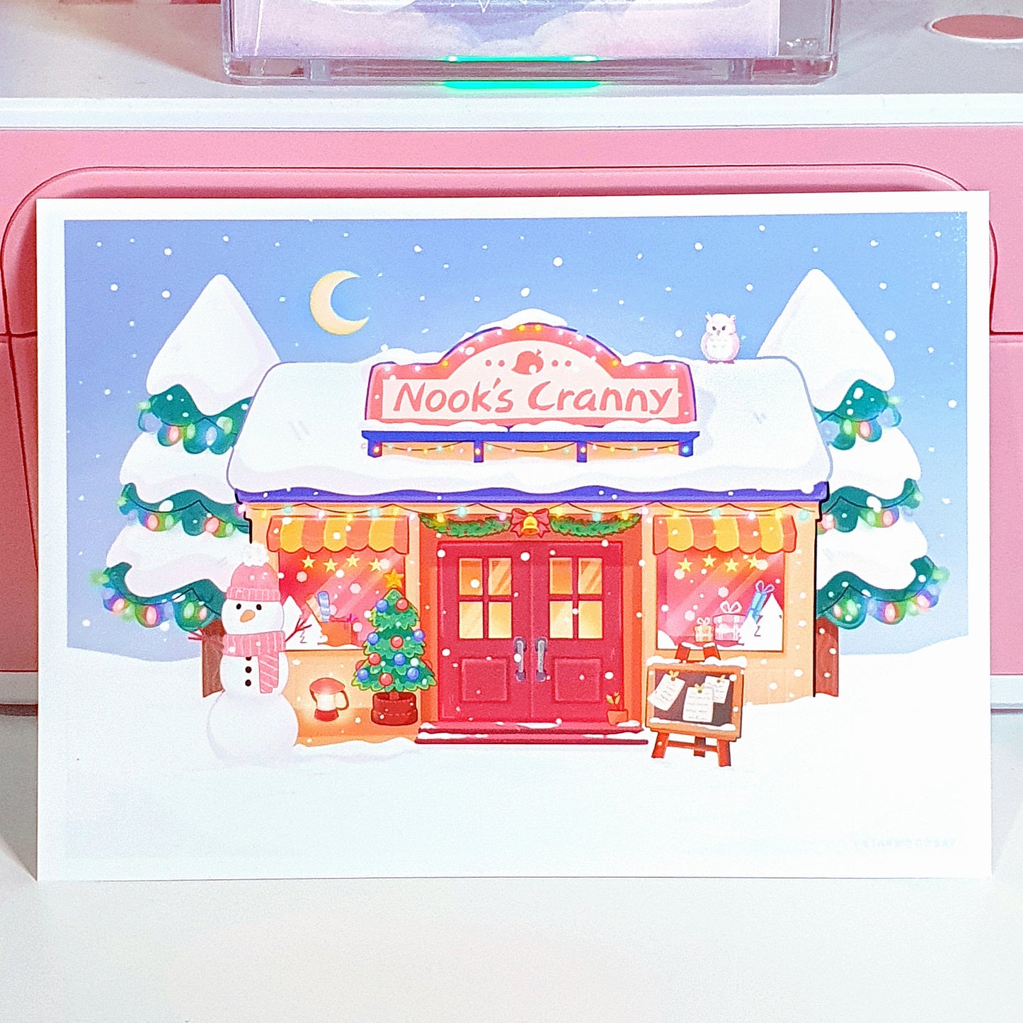 Nook's Cranny Shop Winter Christmas Wall Art Print