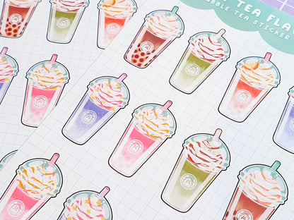 Boba/Bubble Tea Flavours Sticker Sheet