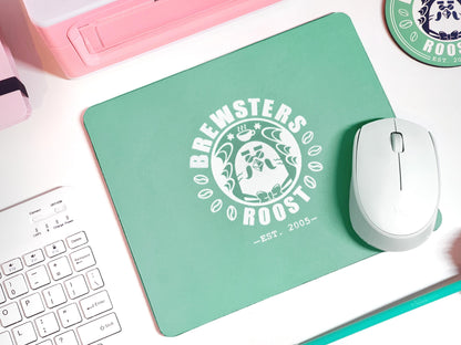 Green Brewster's The Roost Logo Mouse Pad