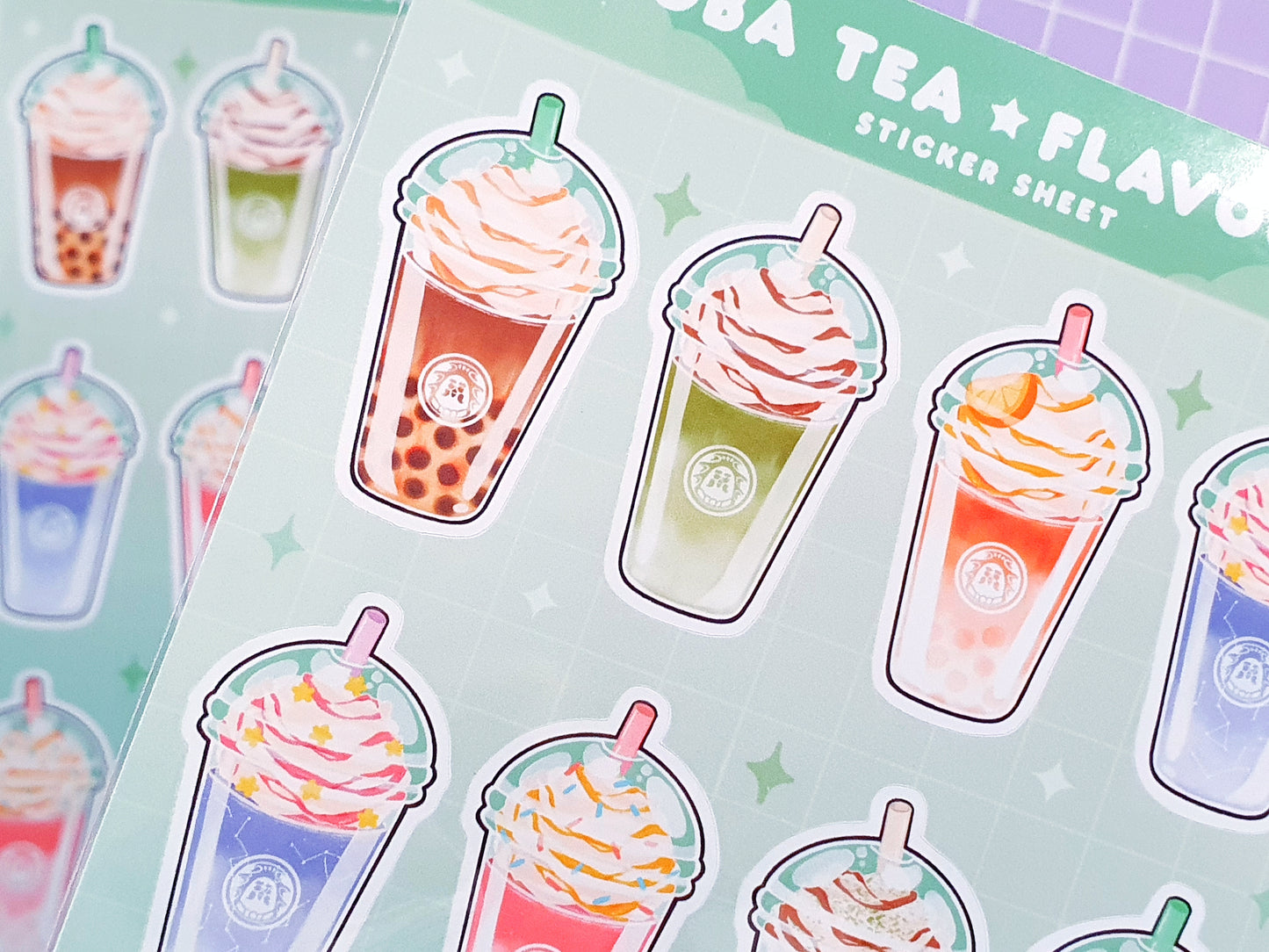 Boba/Bubble Tea Flavours Sticker Sheet