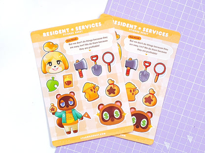 Animal Crossing Residence Services Sticker Sheet