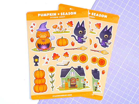Animal Crossing Autumn Pumpkin Season Sticker Sheet
