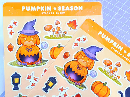 Animal Crossing Autumn Pumpkin Season Sticker Sheet