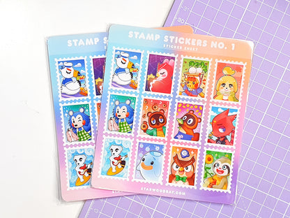 Animal Crossing Postage Stamps Sticker Sheet Design 1