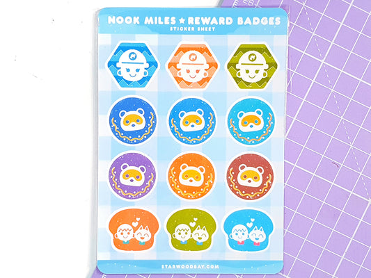 Nook Miles Reward Badges Sticker Sheet
